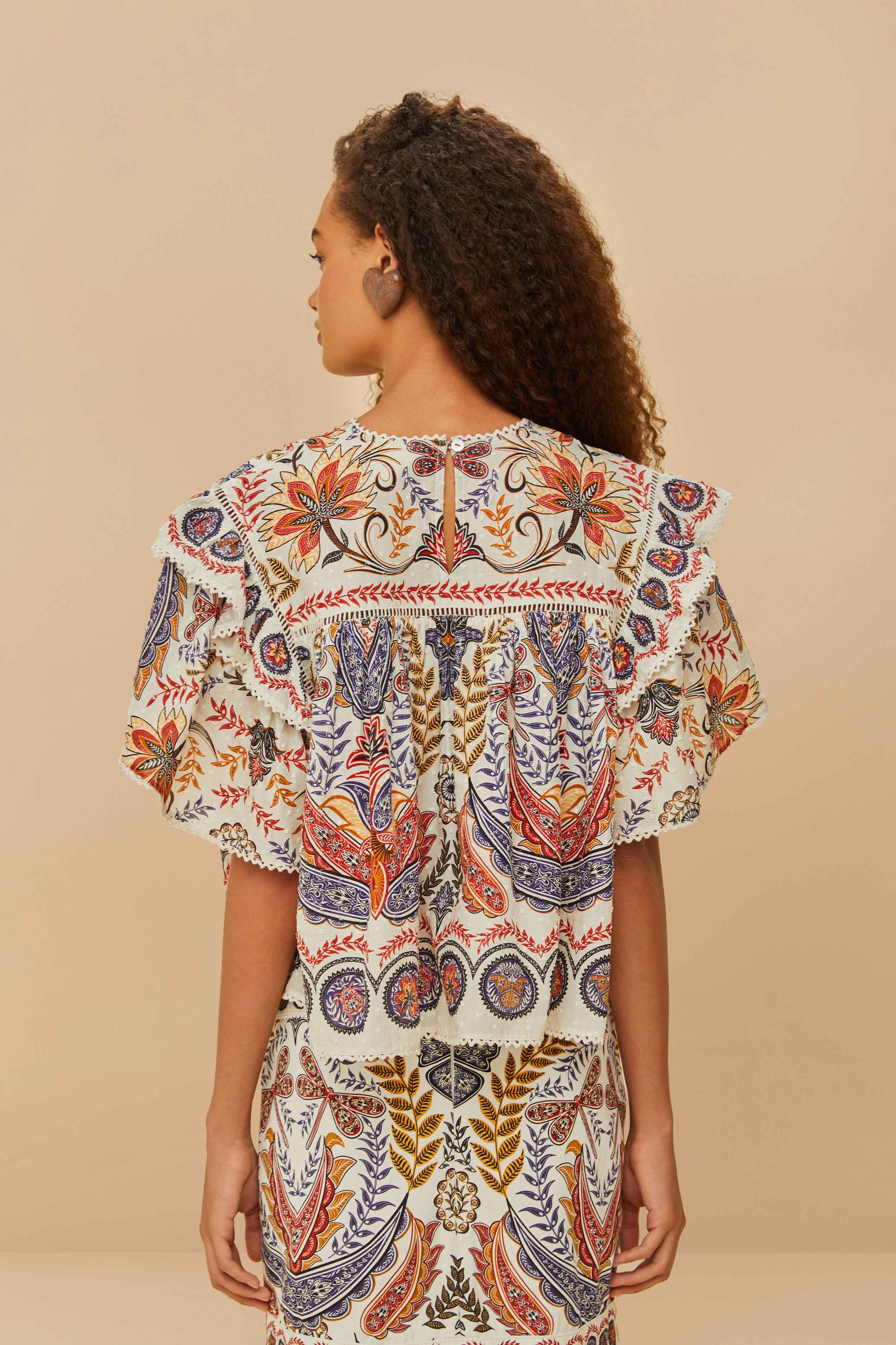 Off-White Boho Glam Lace Blouse - Image 3