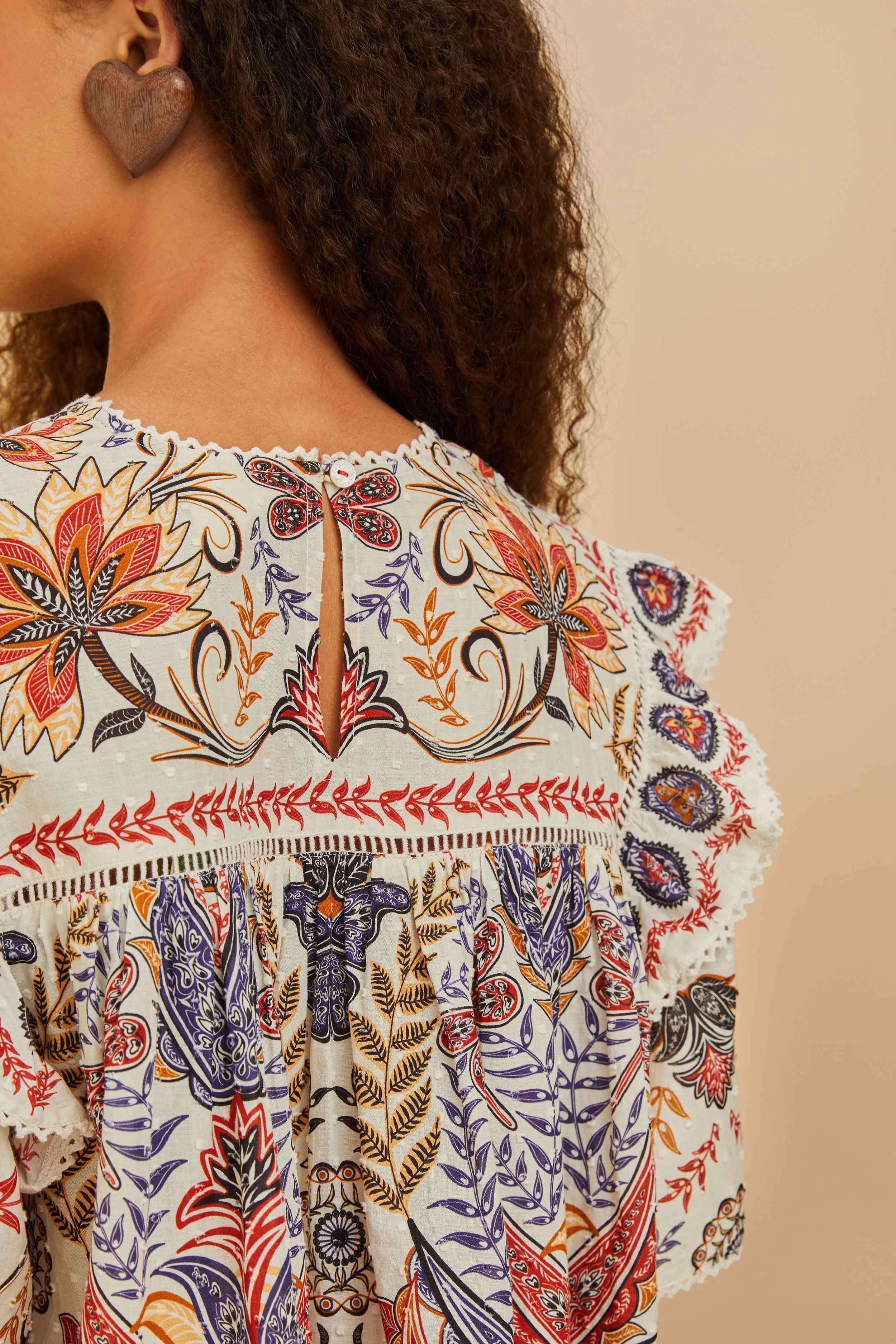 Off-White Boho Glam Lace Blouse - Image 4
