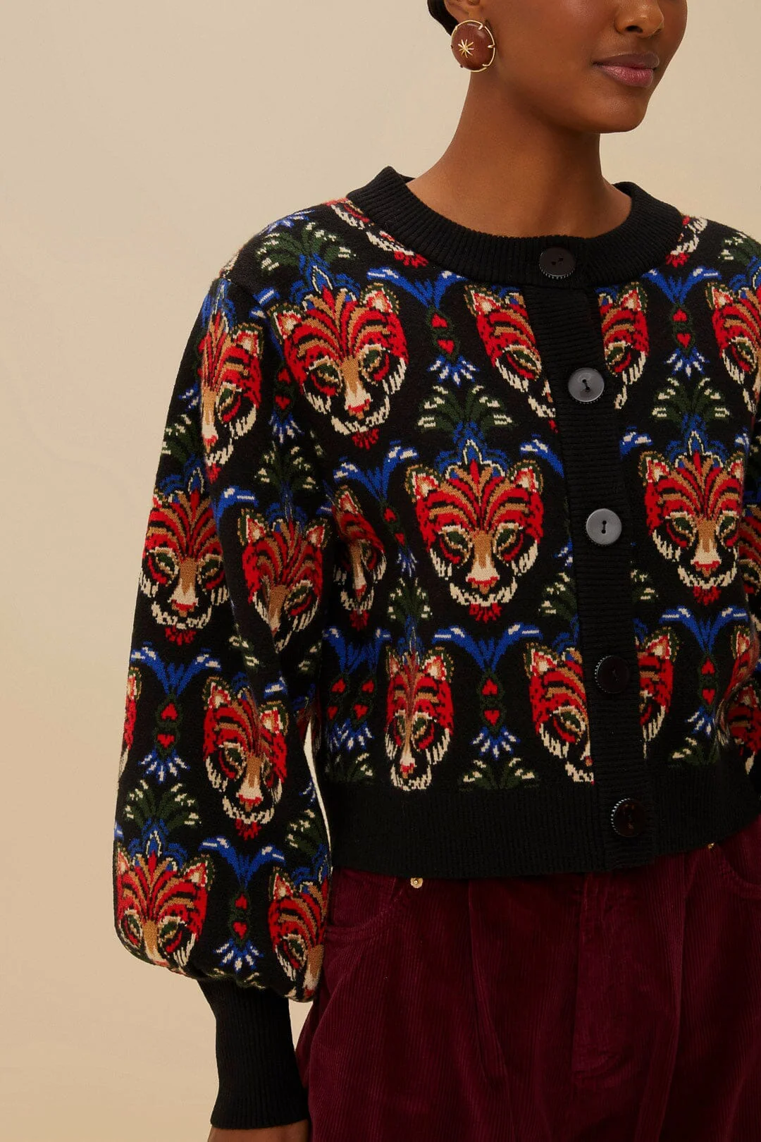 Black Boho Panther Cardigan - Image 2