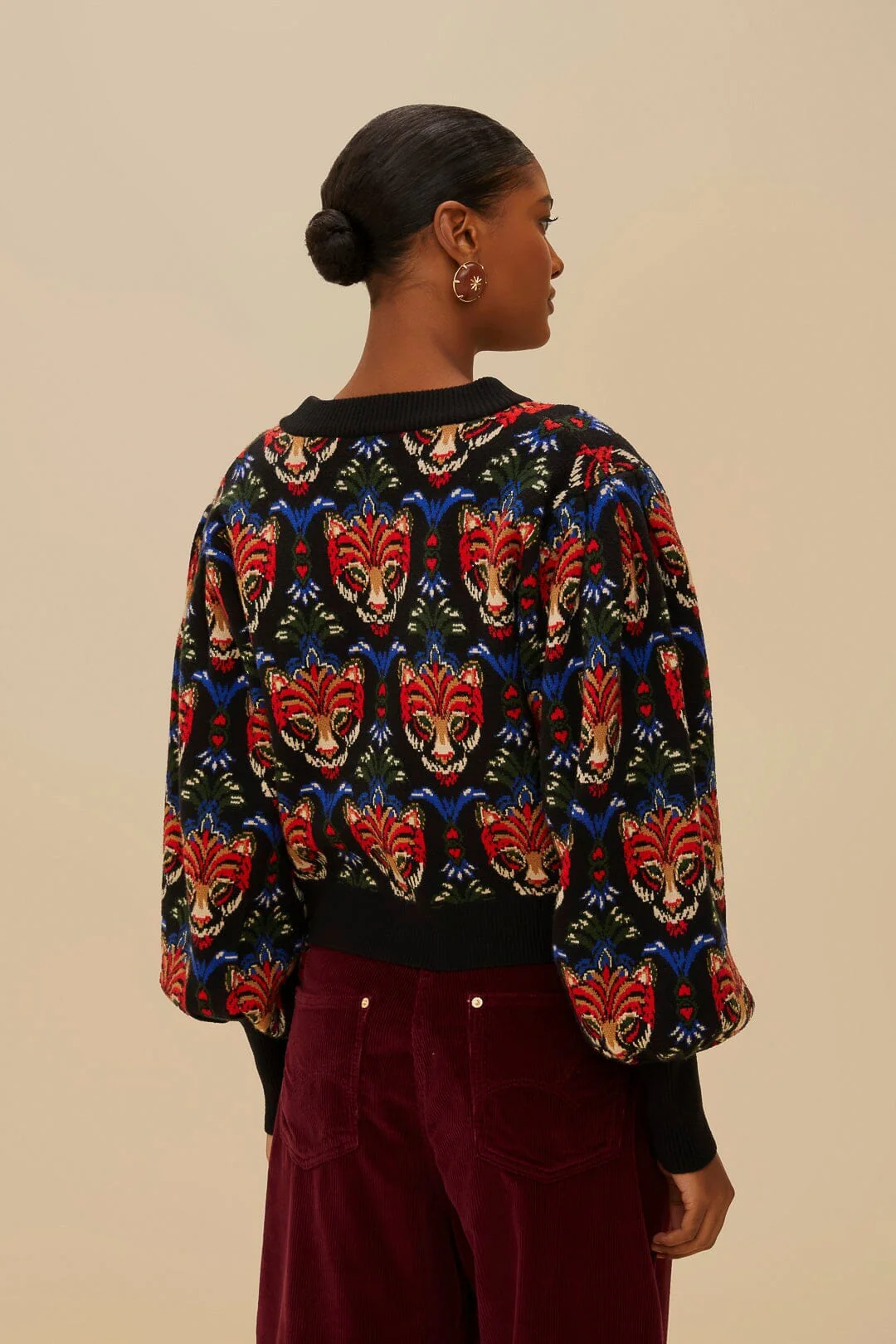 Black Boho Panther Cardigan - Image 3