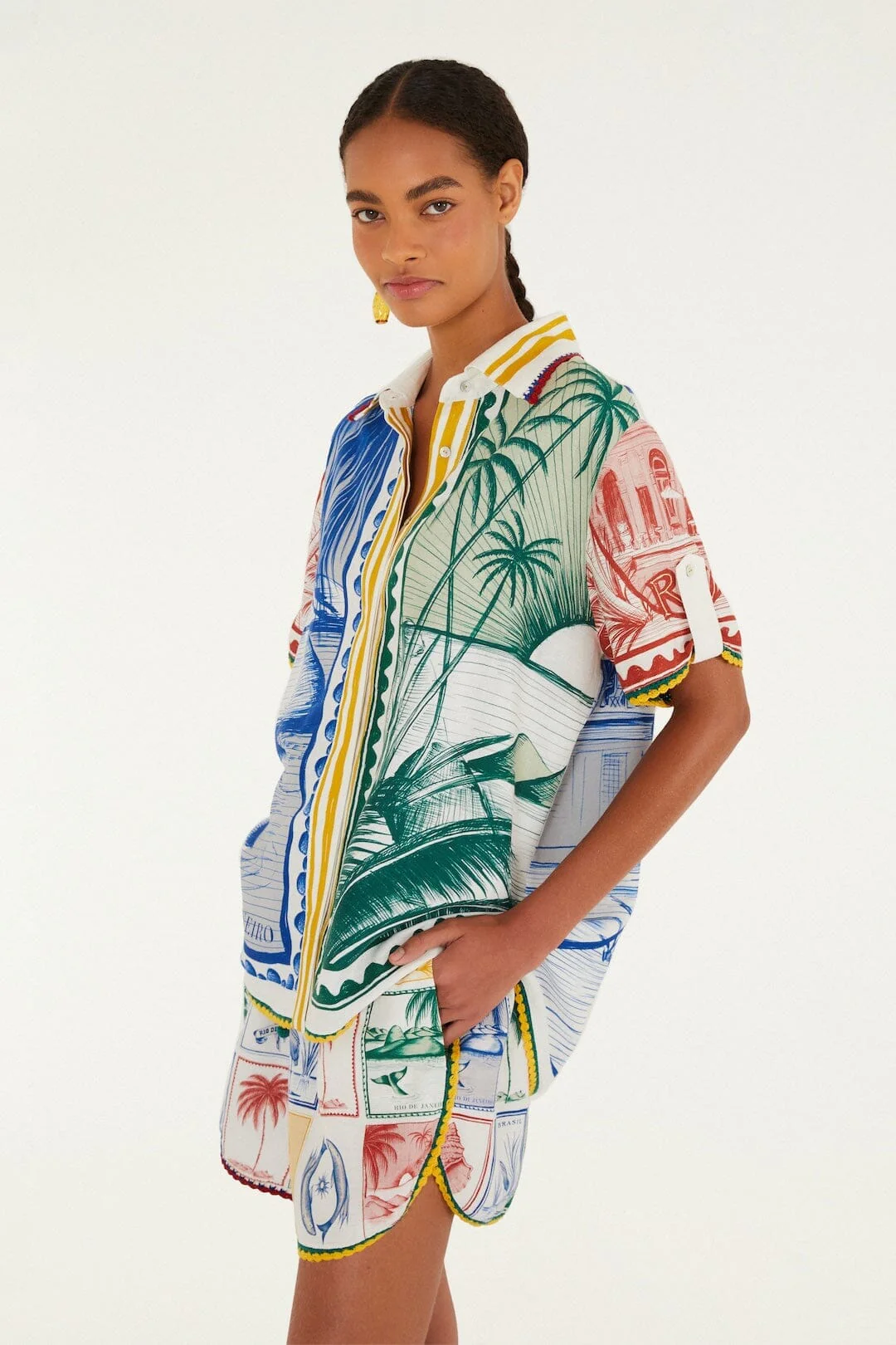 Off-White Brasil Vintage Crochet Lenzing Ecovero Euroflax Shorts