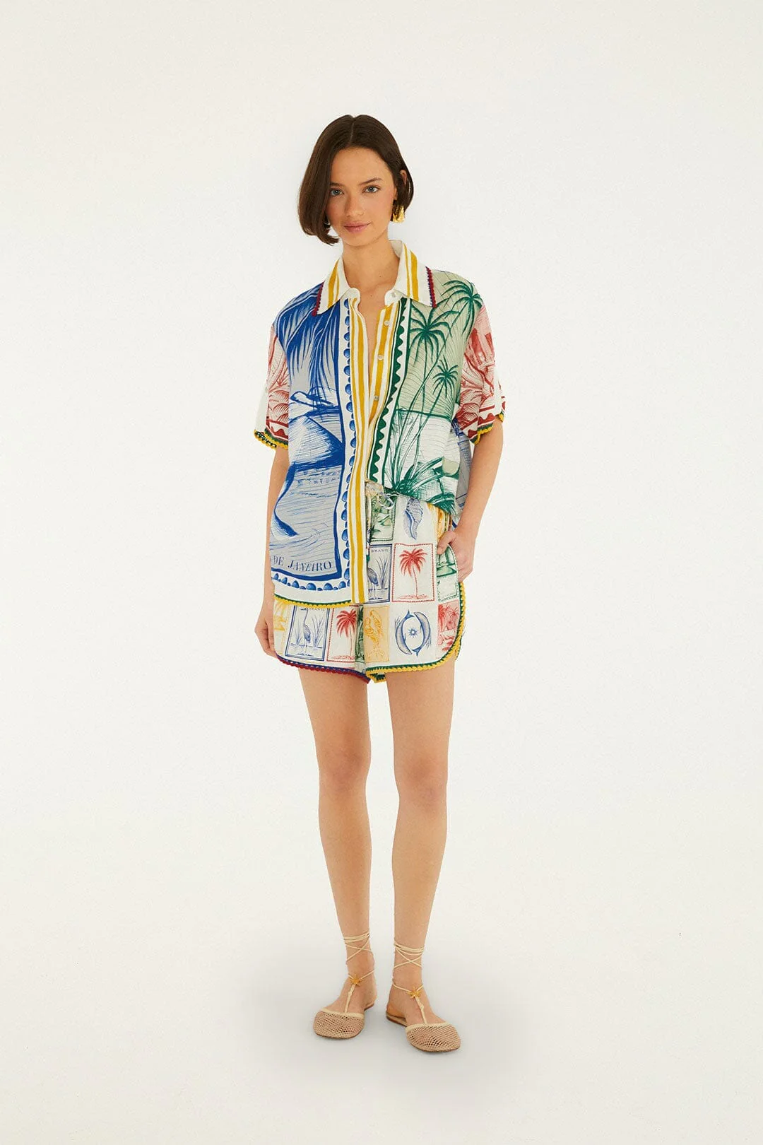 Off-White Brasil Vintage Crochet Lenzing Ecovero Euroflax Shorts - Image 5