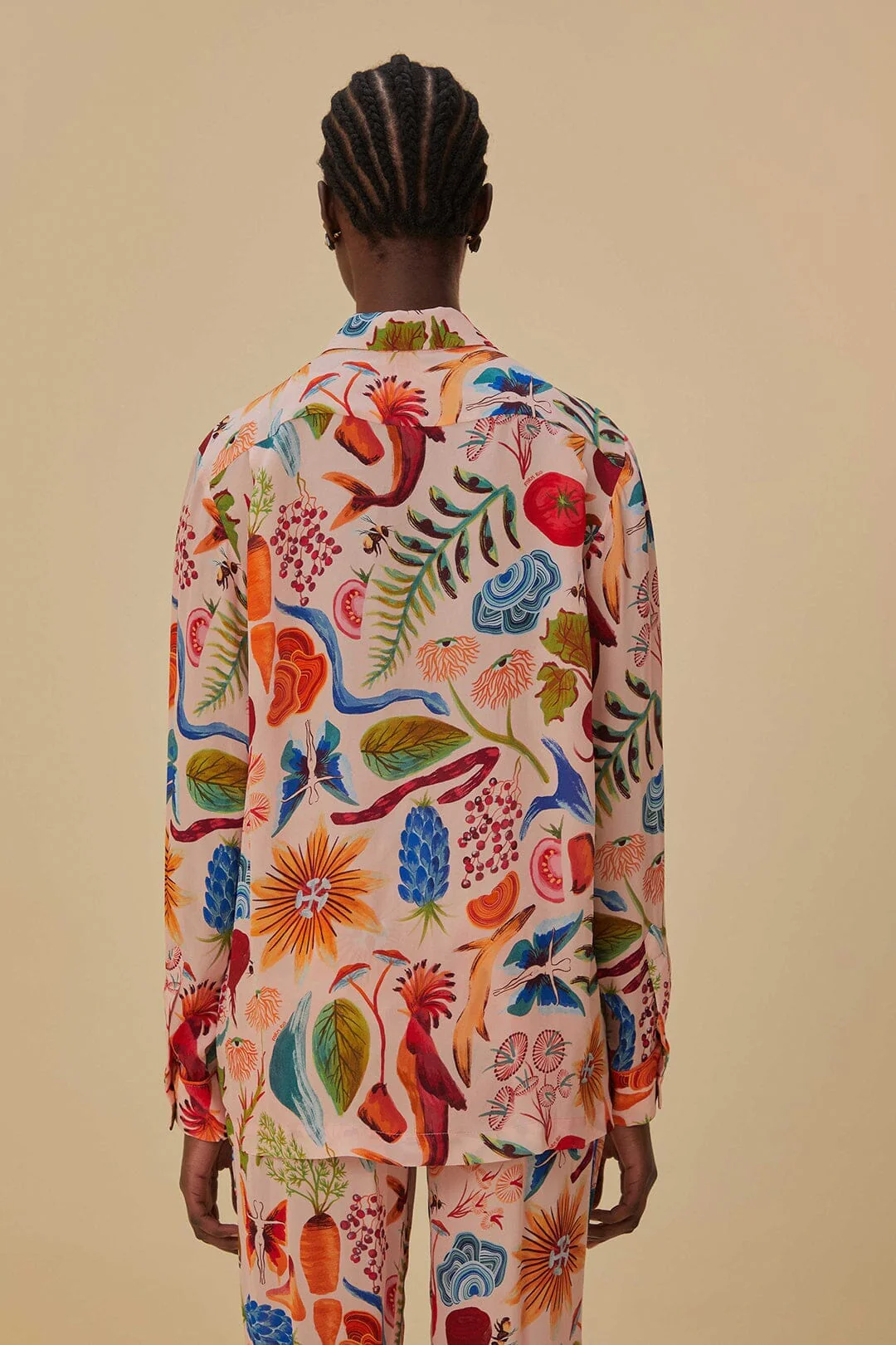 Beige Bright Farm Pajama Shirt - Image 6