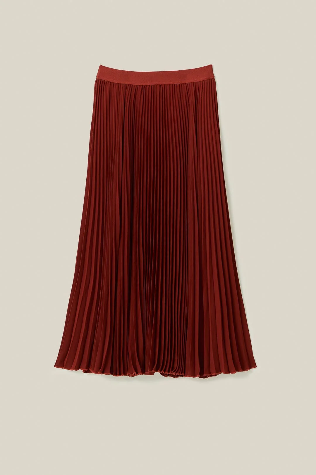 Brown Pleated Maxi Skirt - Image 5