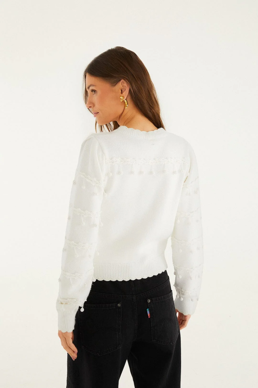 Off-White Bubble Trim Knit Sweater - Image 3