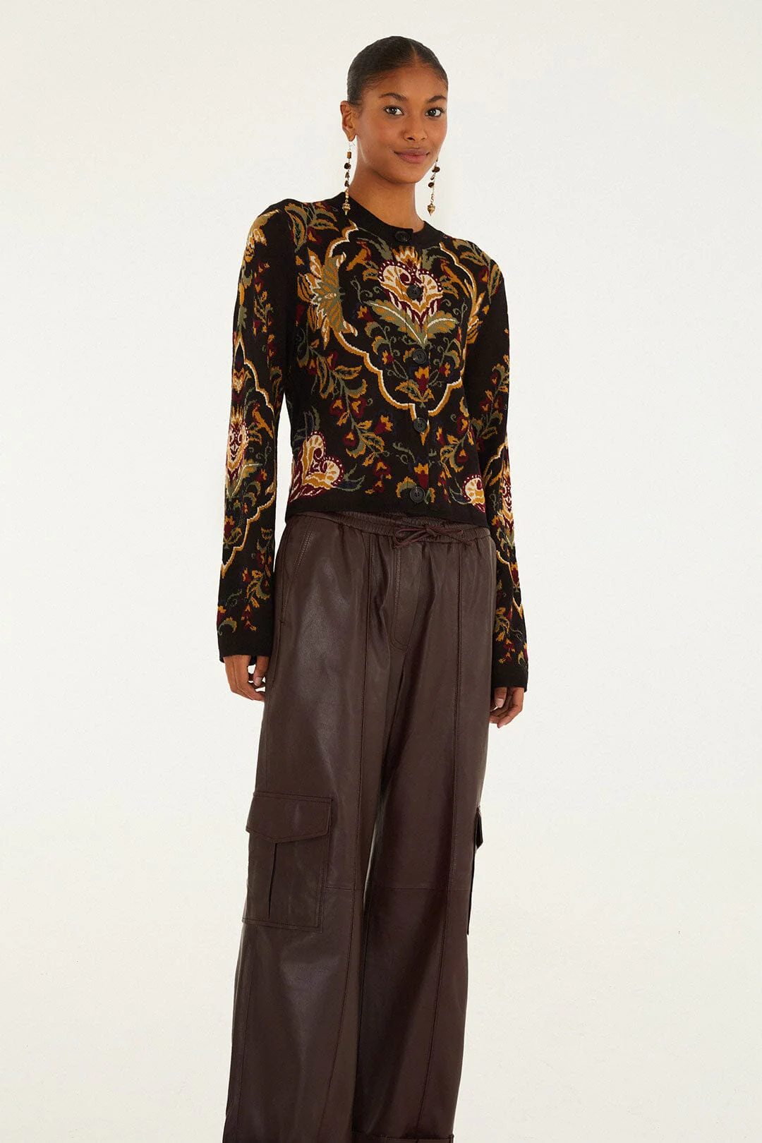 Burgundy Leather Pants - Image 2