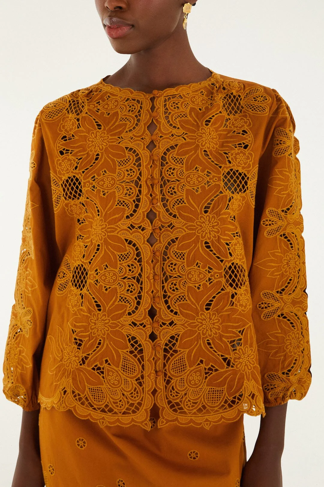 Camel Richelieu Long Sleeve Blouse - Image 2