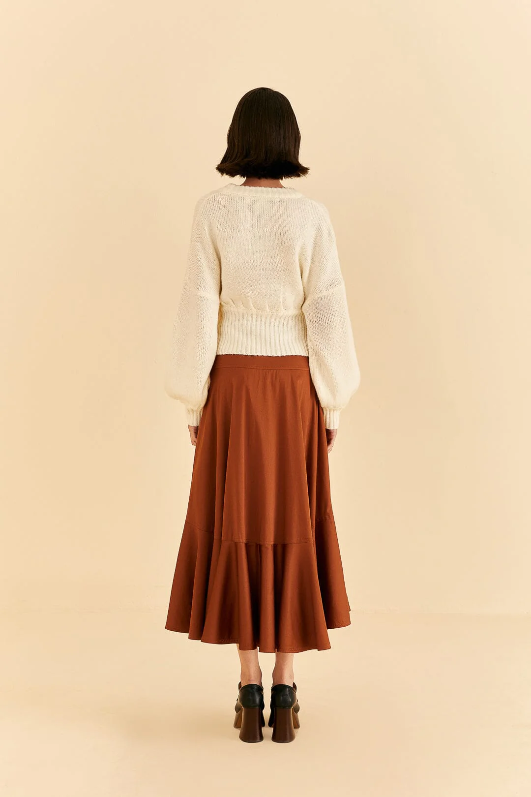 Caramel Ruffle Maxi Skirt - Image 4