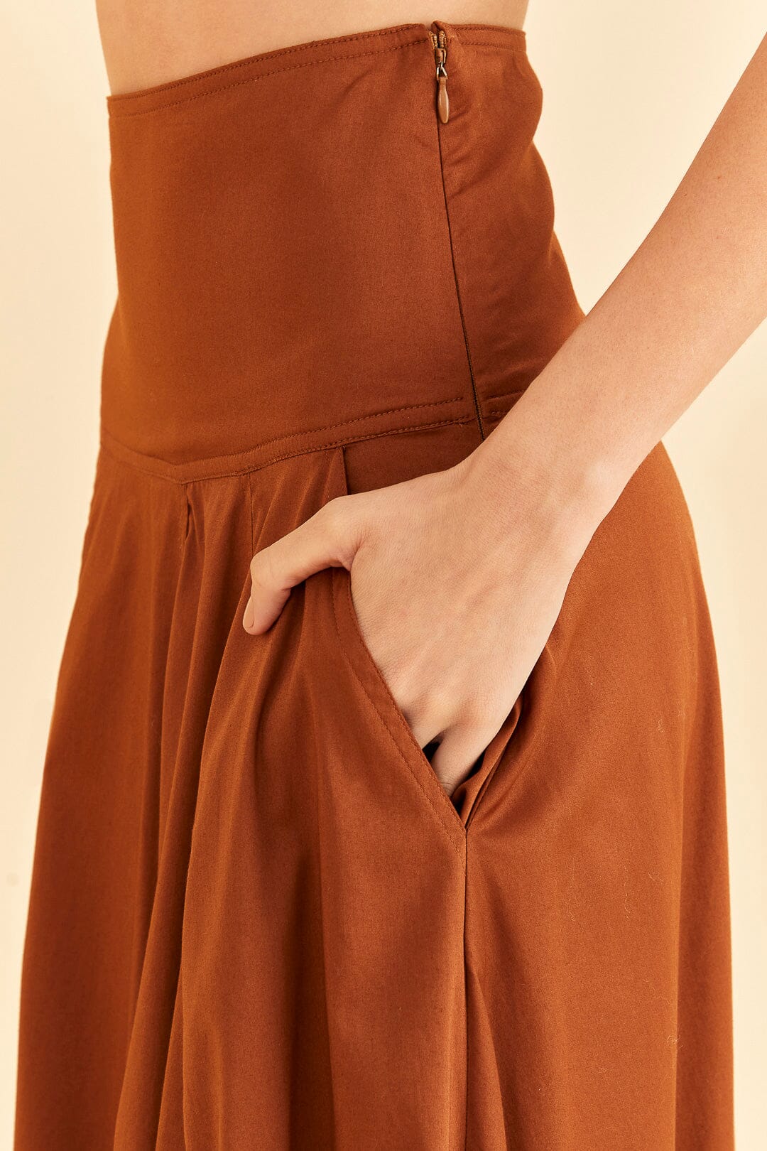 Caramel Ruffle Maxi Skirt - Image 5