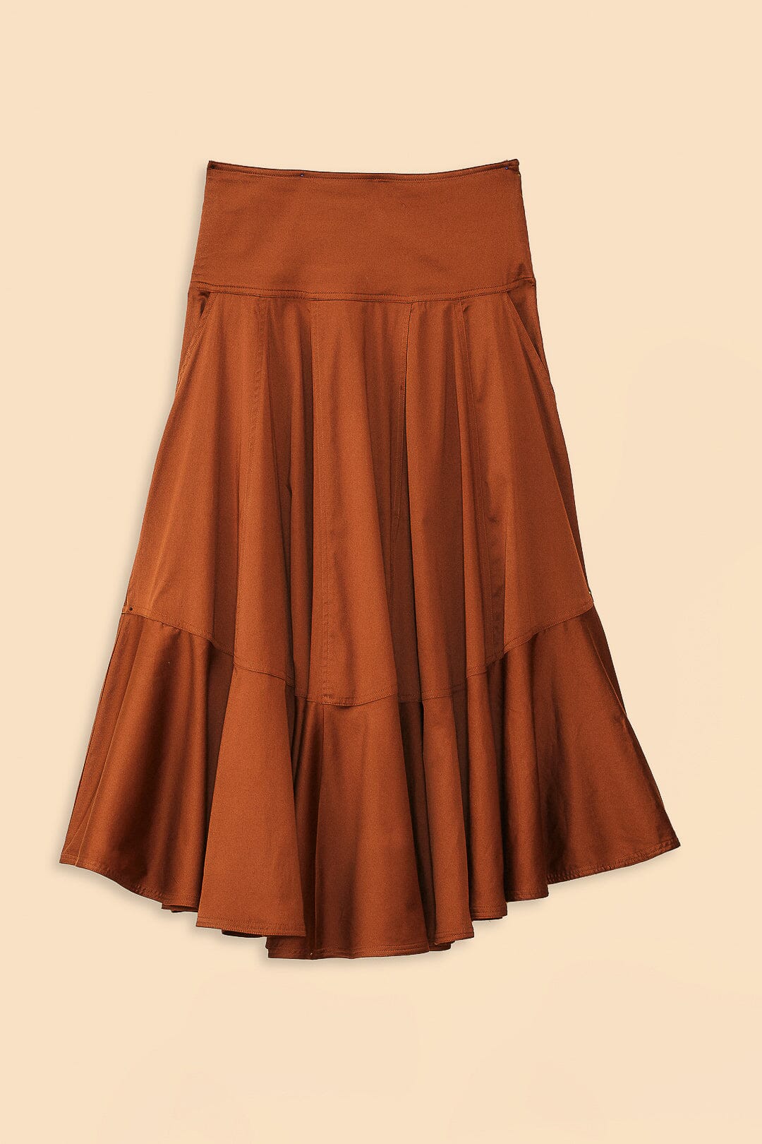 Caramel Ruffle Maxi Skirt - Image 7