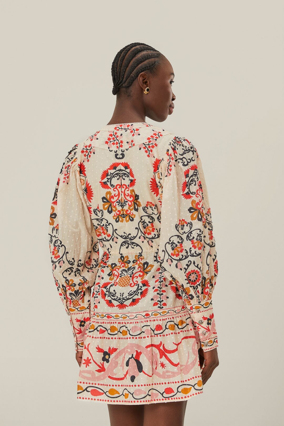 Cream Cashew Mandala Mini Dress - Image 3