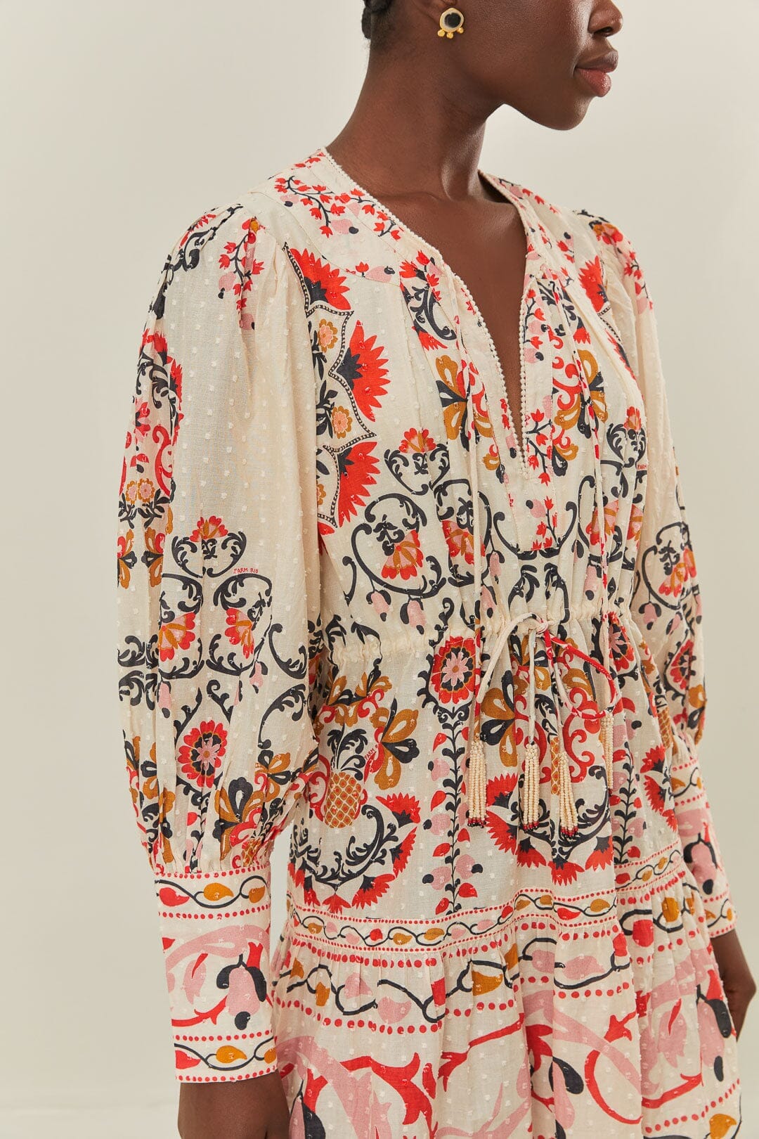 Cream Cashew Mandala Mini Dress - Image 4