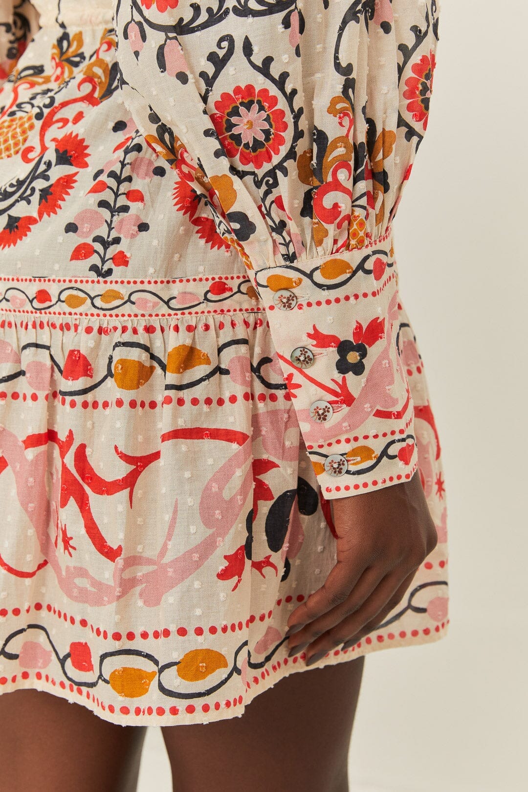 Cream Cashew Mandala Mini Dress - Image 5