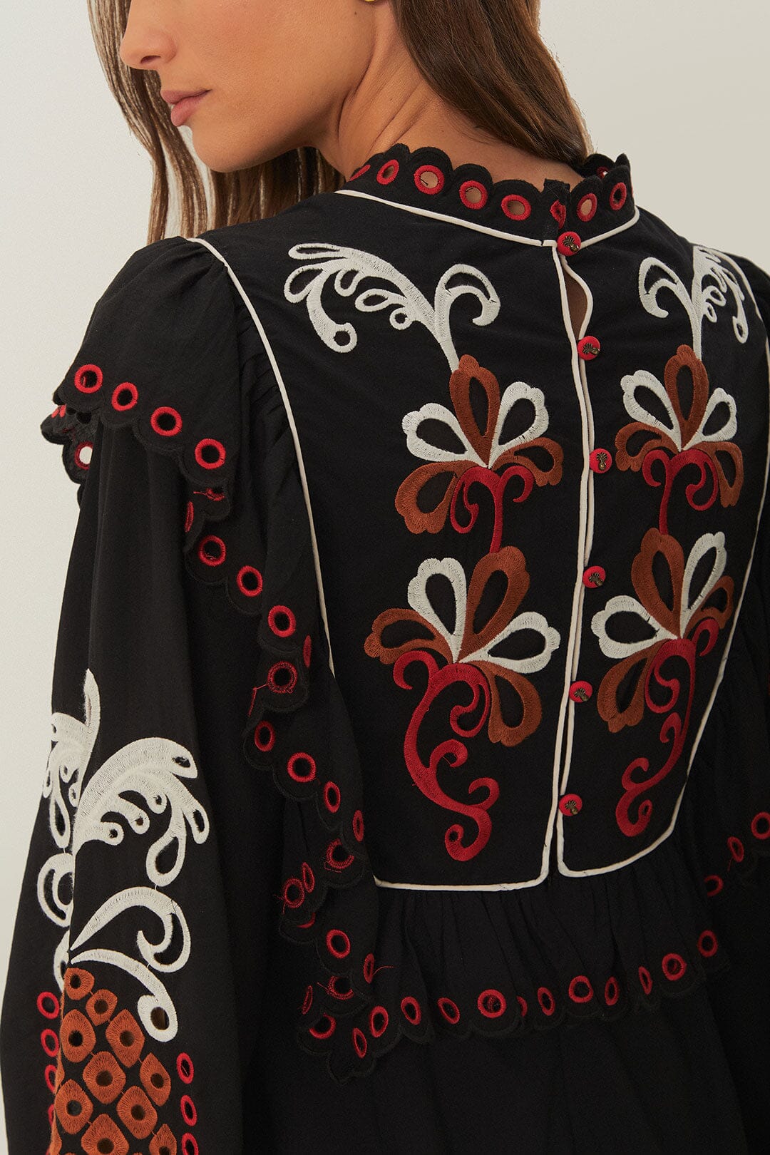 CASHEW MANDALA RICHILIEU LONG SLEEVE MAXI DRESS - Image 6