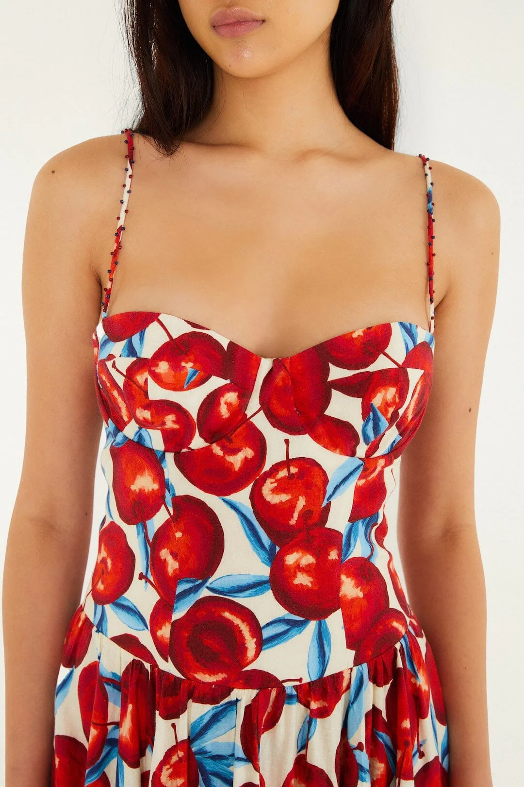 Cherry Blossom Sleeveless Lenzing Ecovero Euroflax Midi Dress - Image 2