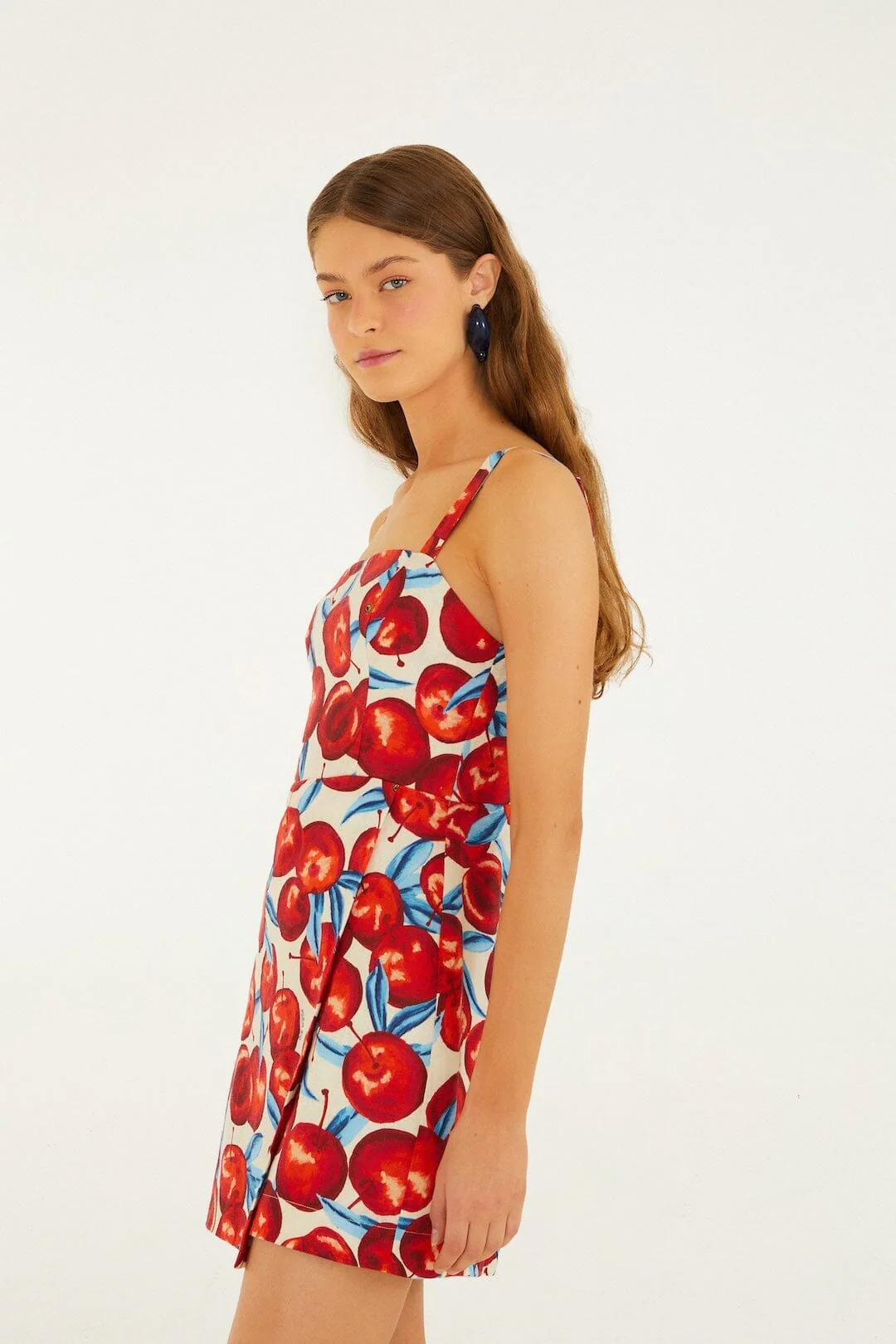 Cherry Blossom Sleeveless Euroflax Premium Linen Mini Dress - Image 5