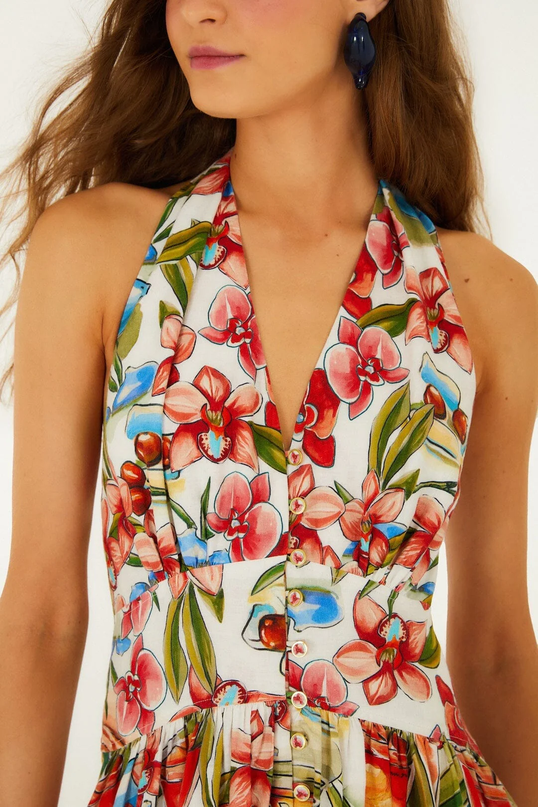 Off-White Cocktail Lenzing Ecovero Euroflax Maxi Dress - Image 2