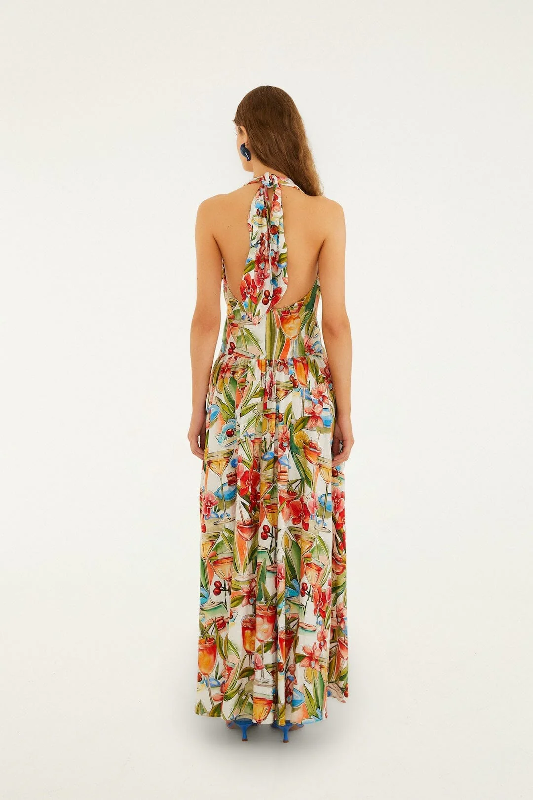 Off-White Cocktail Lenzing Ecovero Euroflax Maxi Dress - Image 3