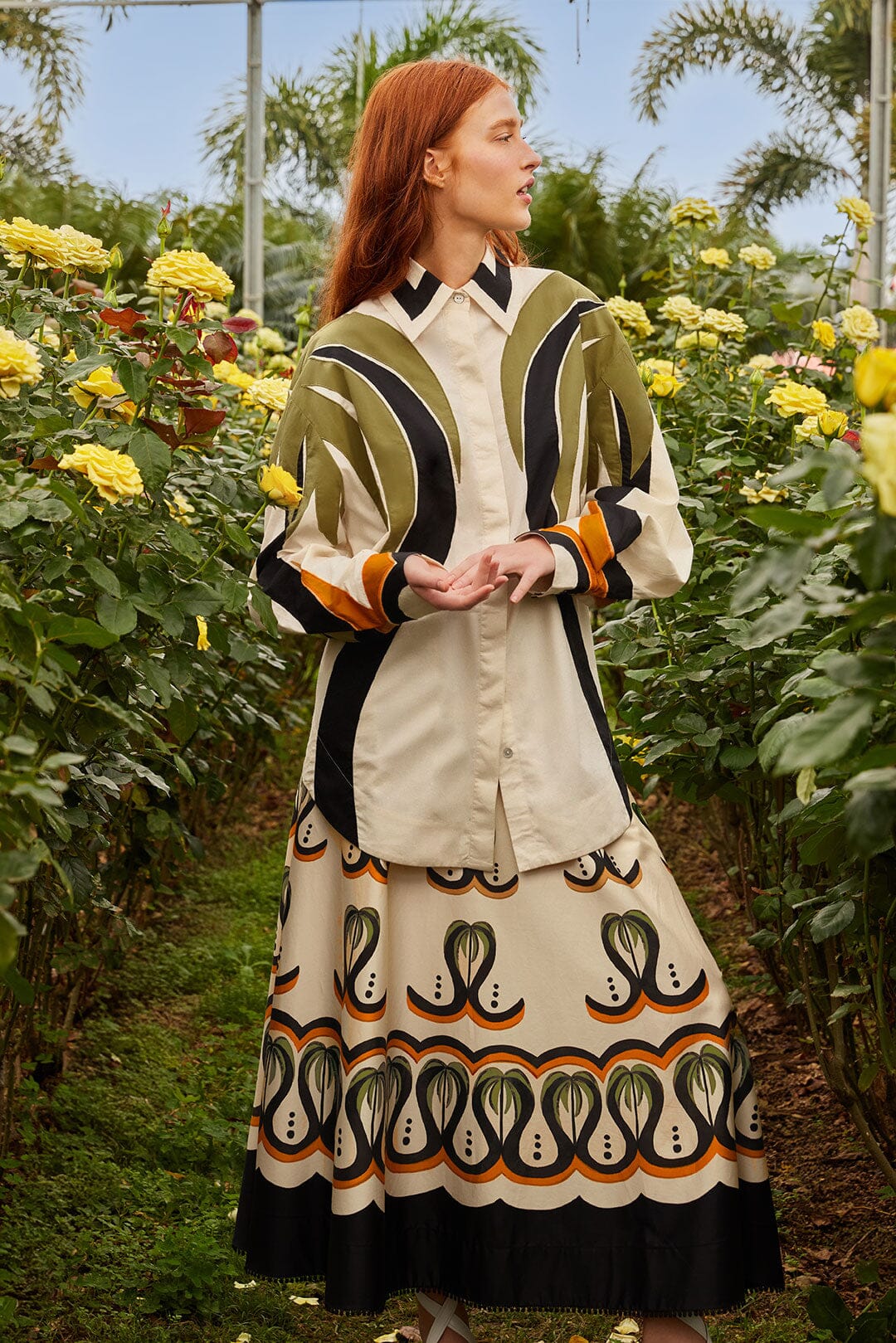 Off-White Coconut Tree Flow Skirt