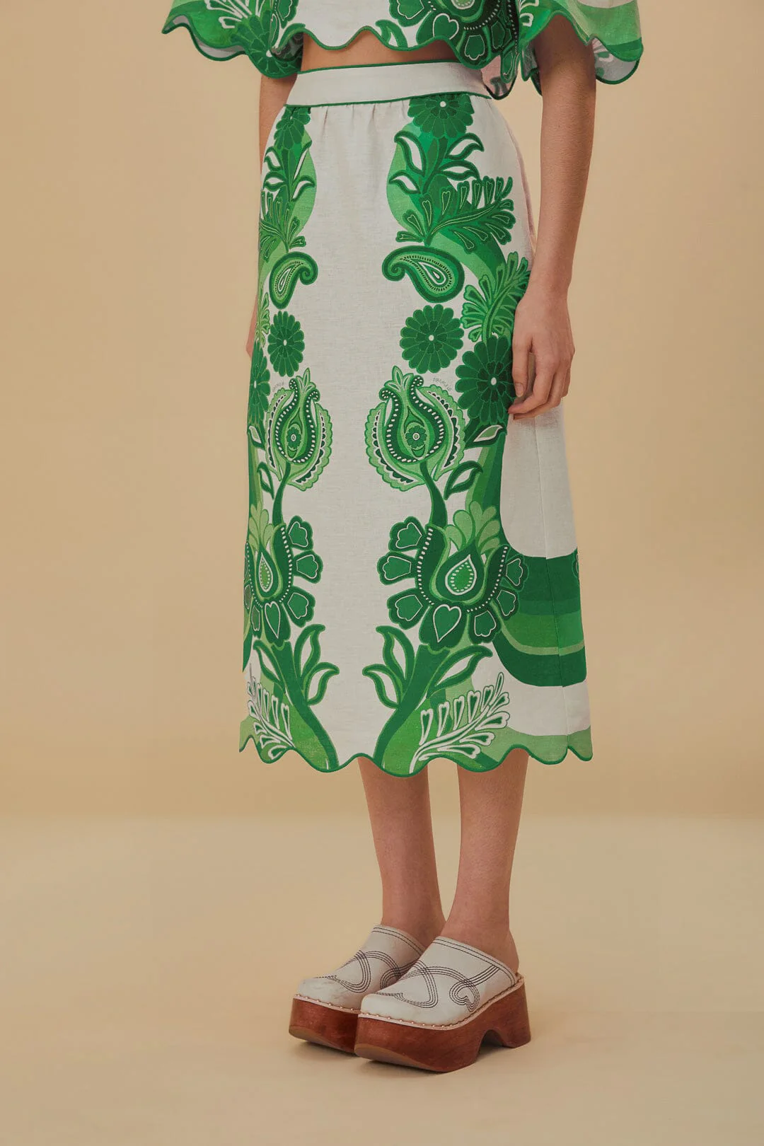 Green Color Festival Euroflax™ Midi Skirt - Image 2