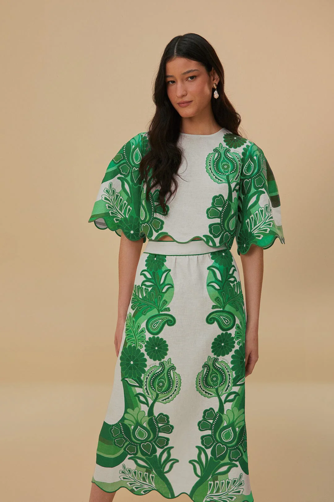 Green Color Festival Euroflax™ Midi Skirt - Image 3