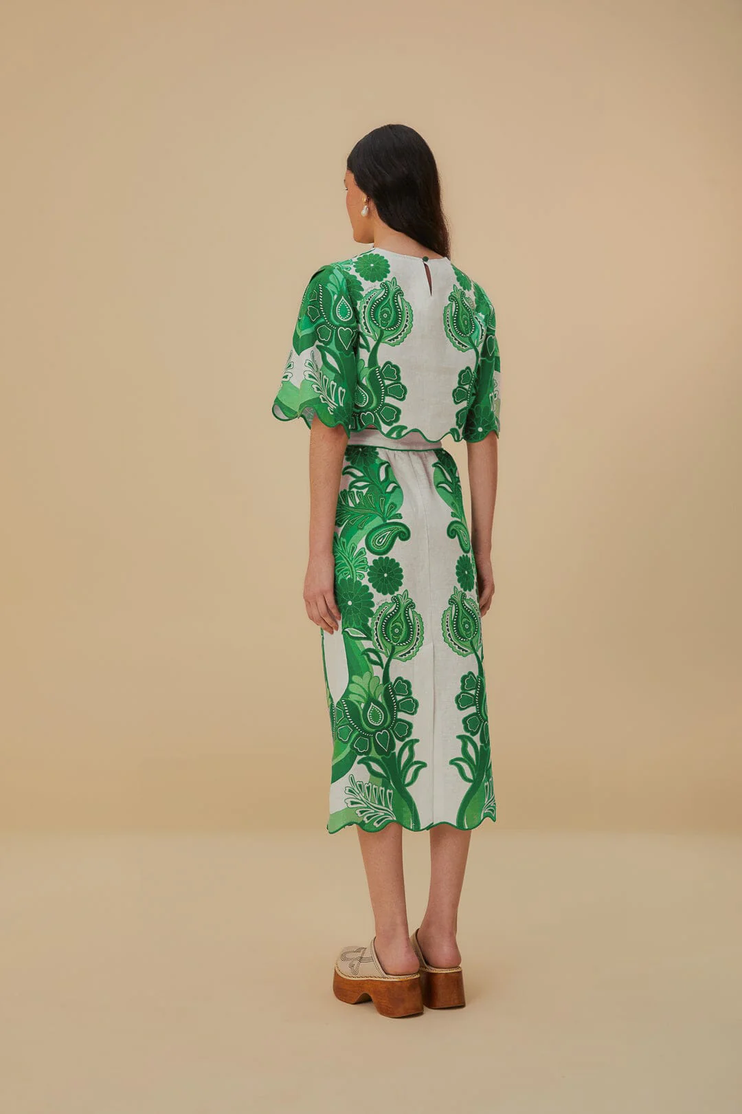 Green Color Festival Euroflax™ Midi Skirt - Image 4