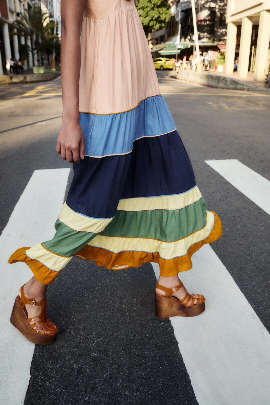 Multicolor Pleats Lenzing Ecovero Euroflax Maxi Dress - Image 2