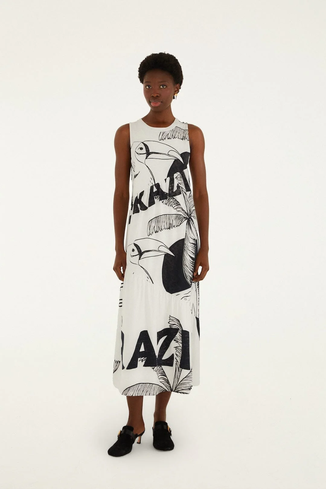 Come To Brasil Organic Cotton Patch Midi Dress
