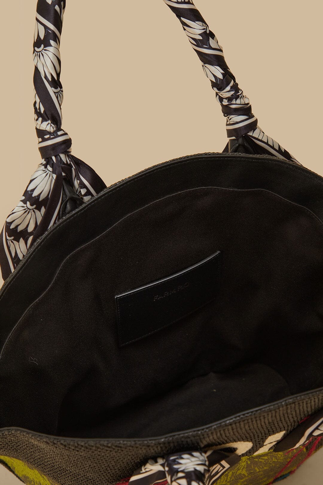 Black Copacabana Raffia Shell Tote - Image 5