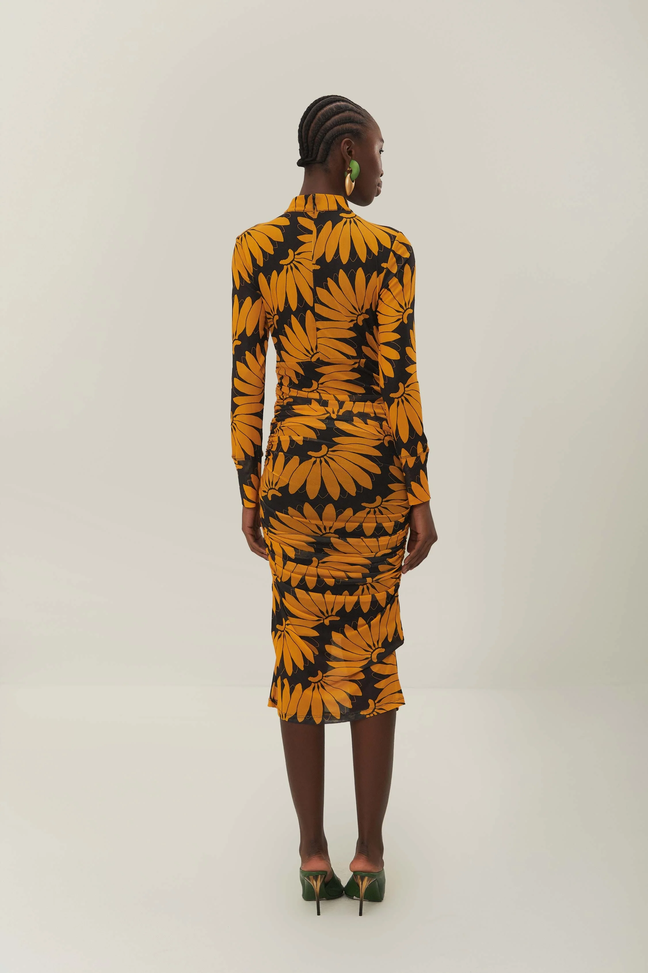 COPABANANA YELLOW TULLE MIDI DRESS - Image 4