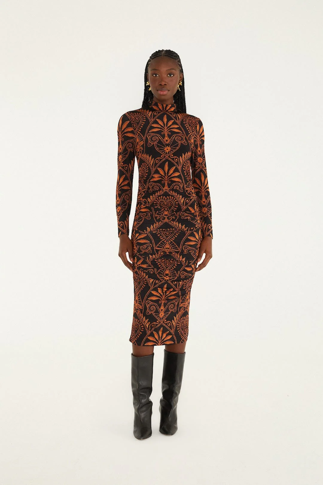 Black Cornely Ainika Jersey Midi Dress