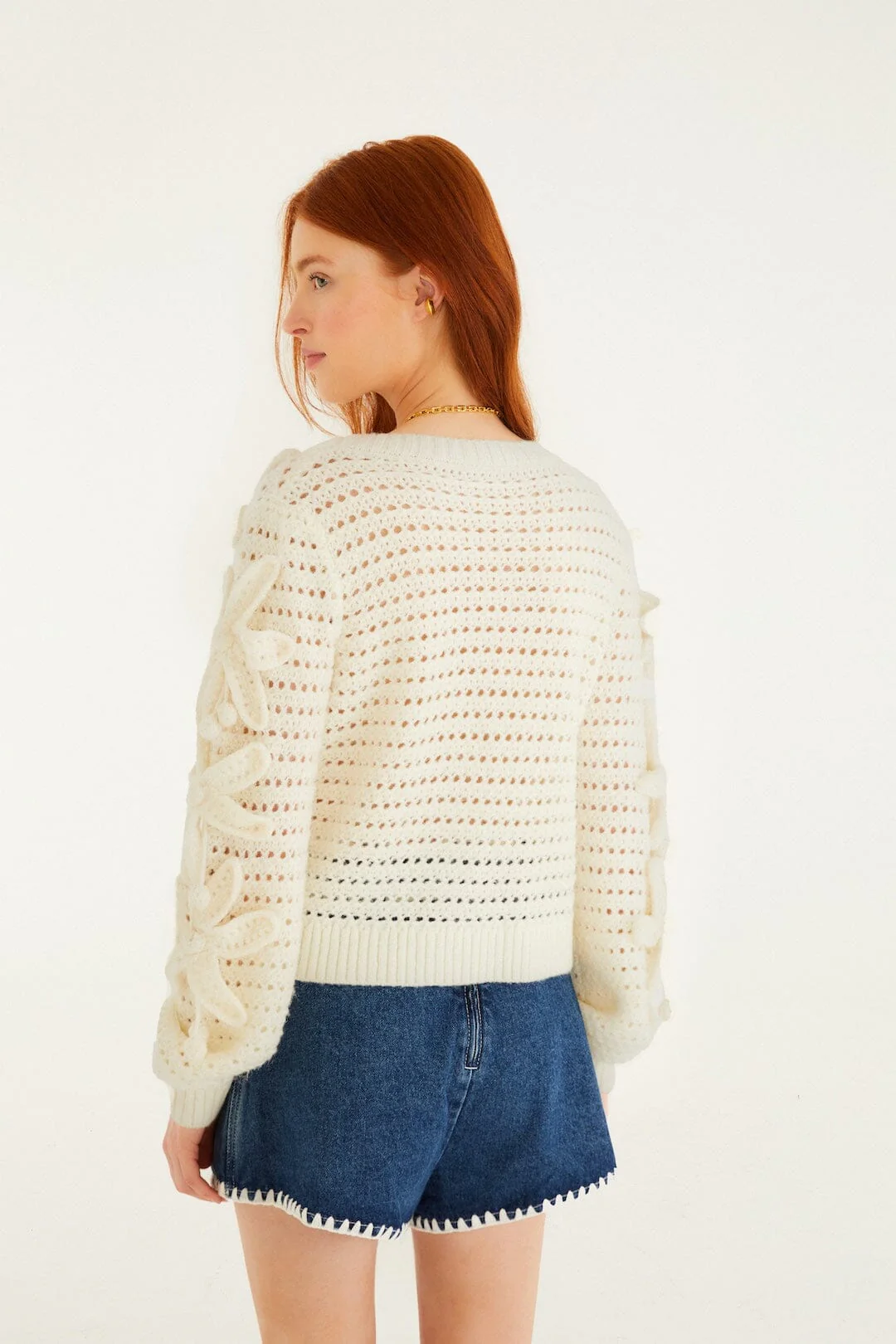 Off-White Crochet 3d Flowers Knit Cardigan - Image 3
