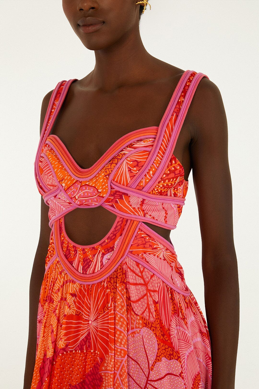 Multicolor Delicate Forest Cut-Out Maxi Dress - Image 2