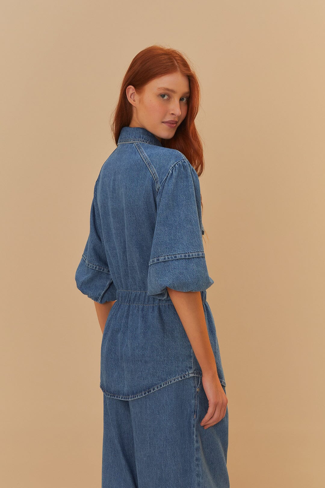 DENIM SHIRT PUFFING SLEEVE - Image 4