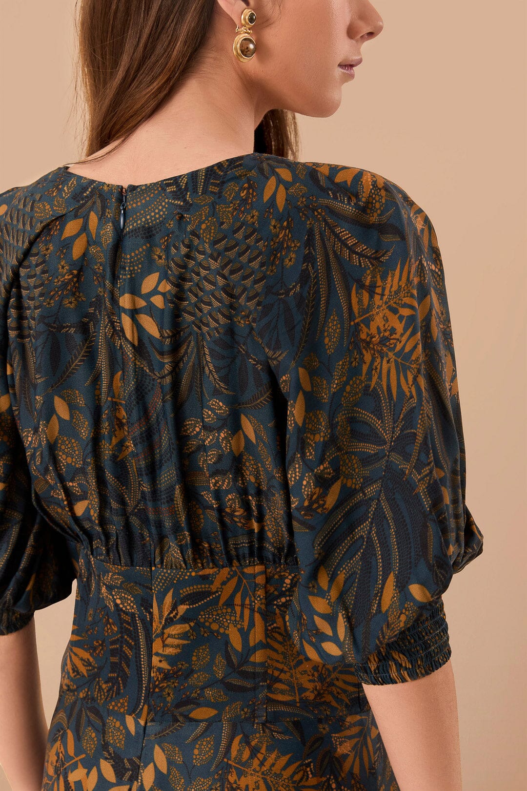 Teal Dotted Forest LENZING™ ECOVERO™ Viscose Maxi Dress - Image 3