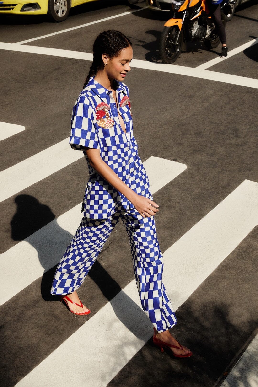 Blue Dream Checkered Lenzing Ecovero Euroflax Pants