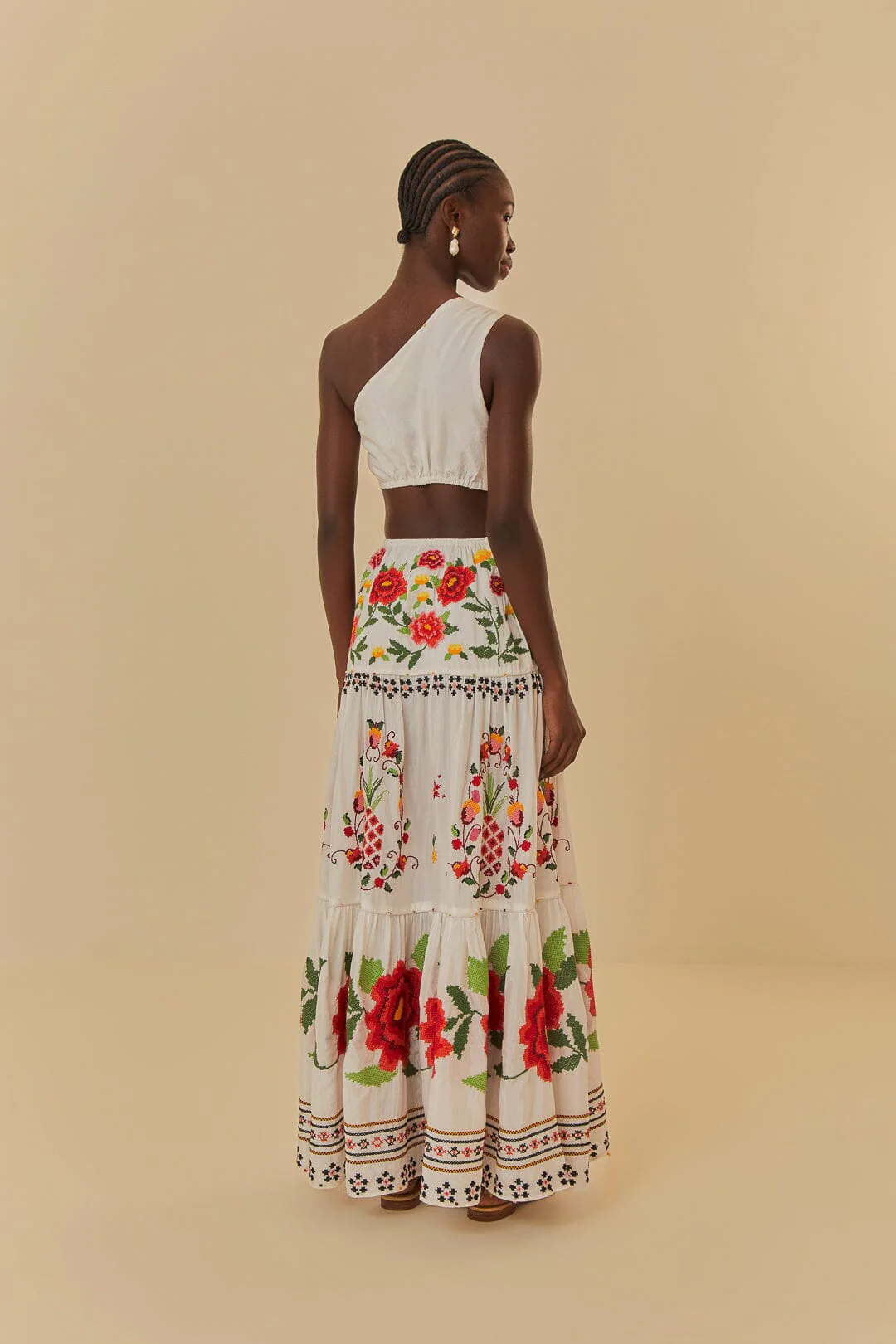 Off-White Embroidered Carmina Floral Maxi Dress - Image 3