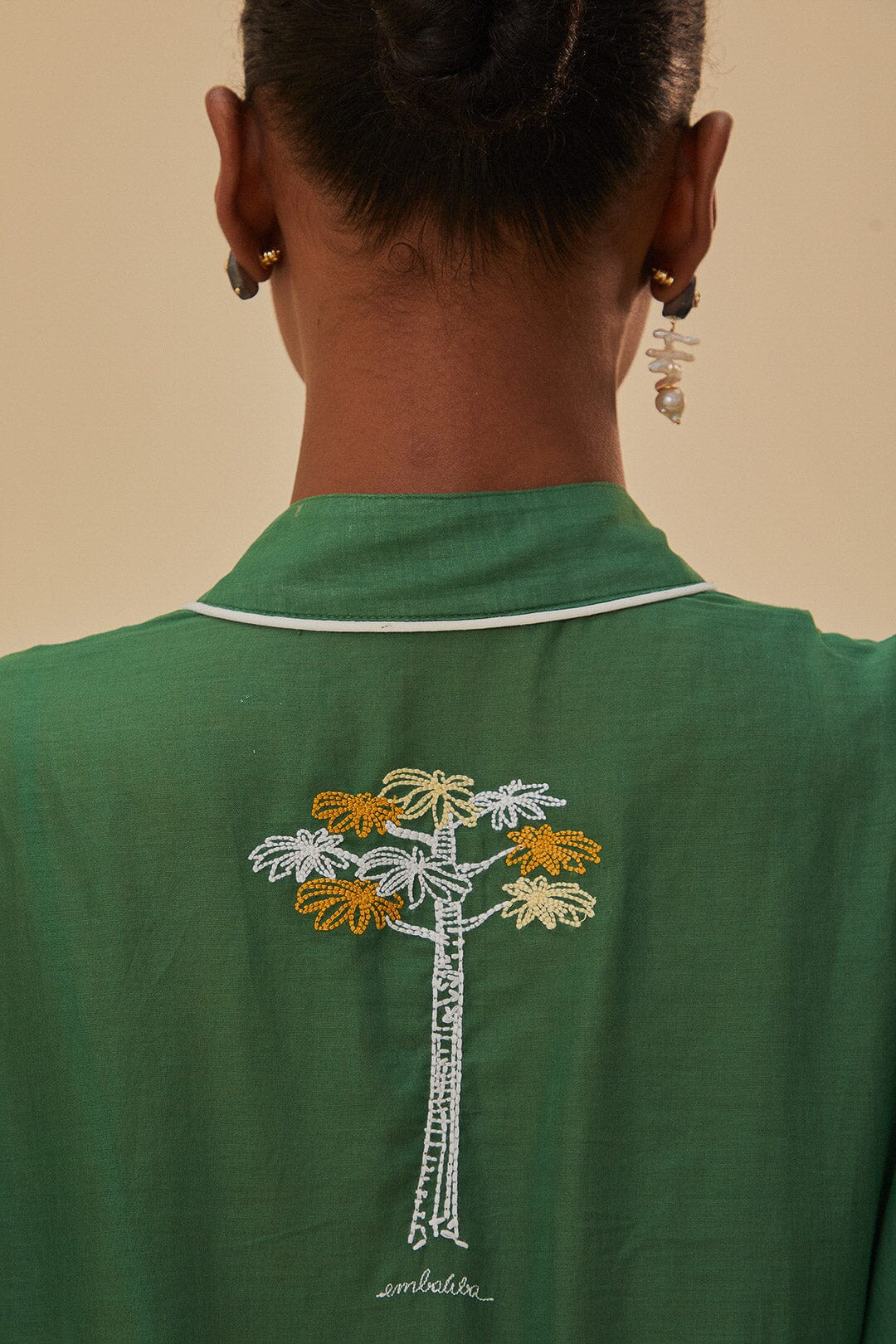 Embroidered Trees Short Sleeve Midi Dress - Image 7