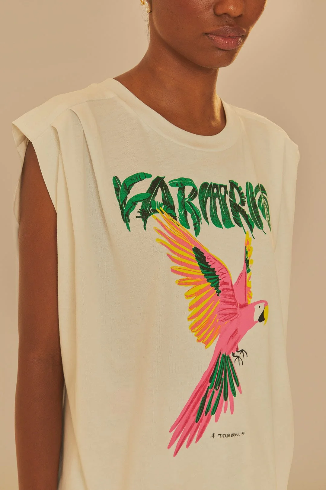 Off-White Farm Rio Pleat Organic Cotton T-Shirt - Image 3