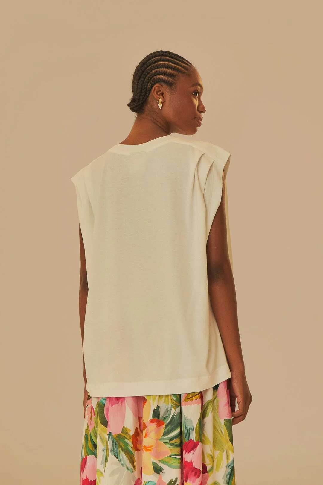 Off-White Farm Rio Pleat Organic Cotton T-Shirt - Image 4