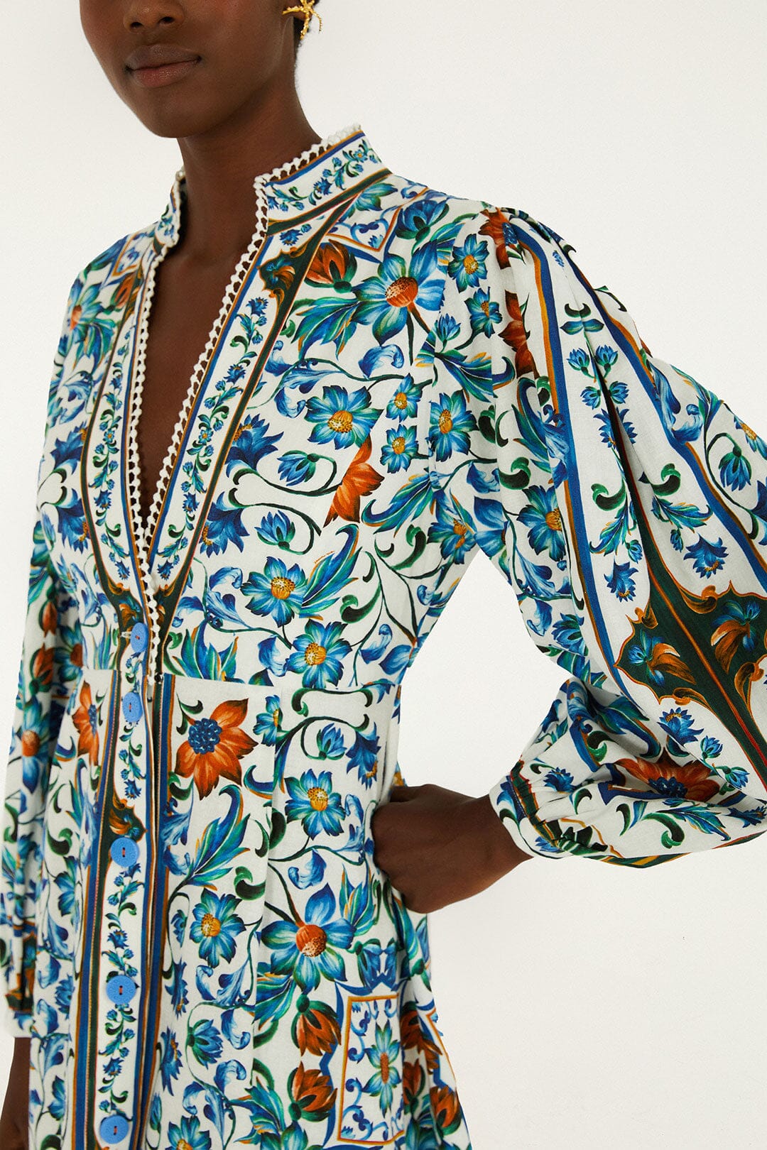 Off-White Flora Tile Lenzing Ecovero Euroflax Maxi Dress - Image 2