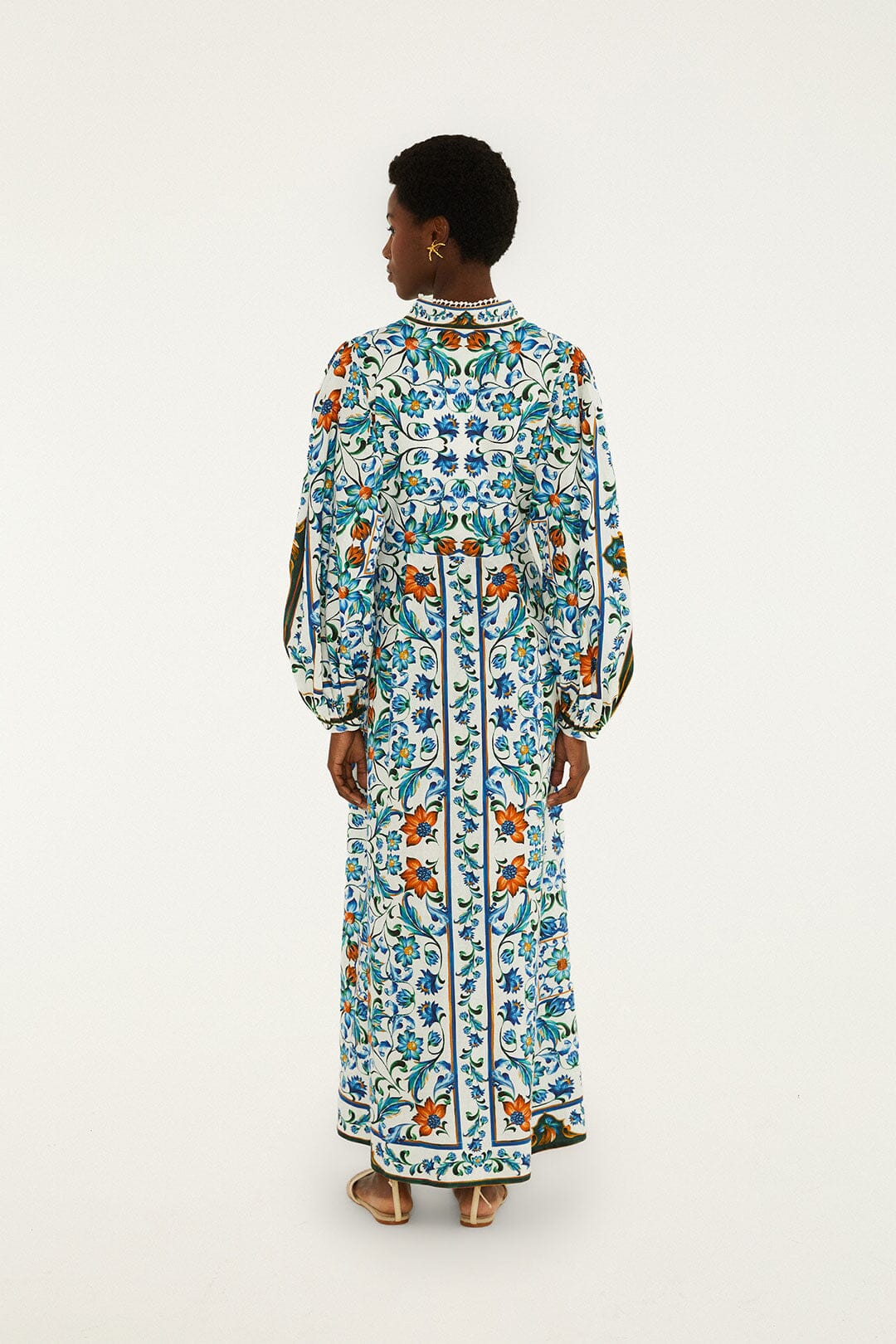 Off-White Flora Tile Lenzing Ecovero Euroflax Maxi Dress - Image 3