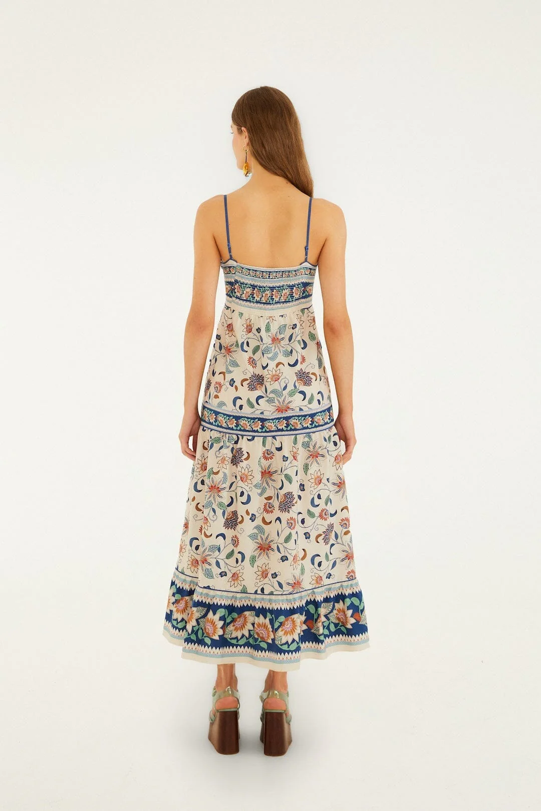 Soft Pink Floral Delhi Tapestry Midi Dress - Image 3