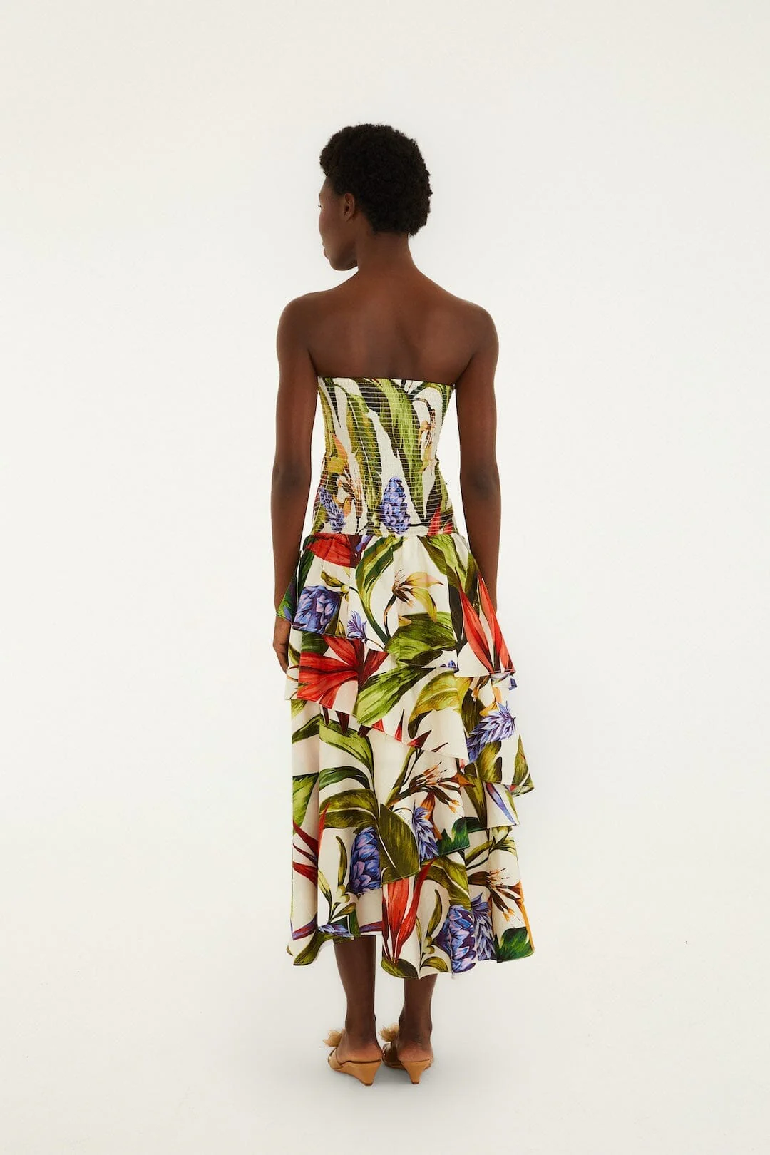 Sand Florart Strapless Maxi Dress - Image 3