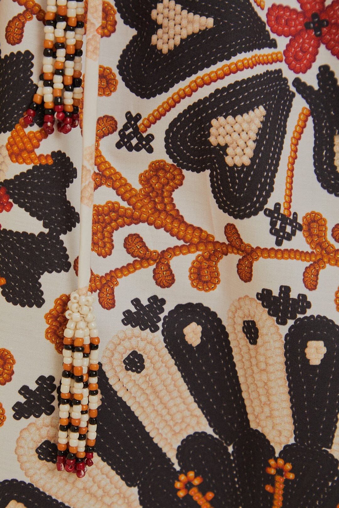 Flower Fan Tapestry Off-White Midi Dress - Image 6