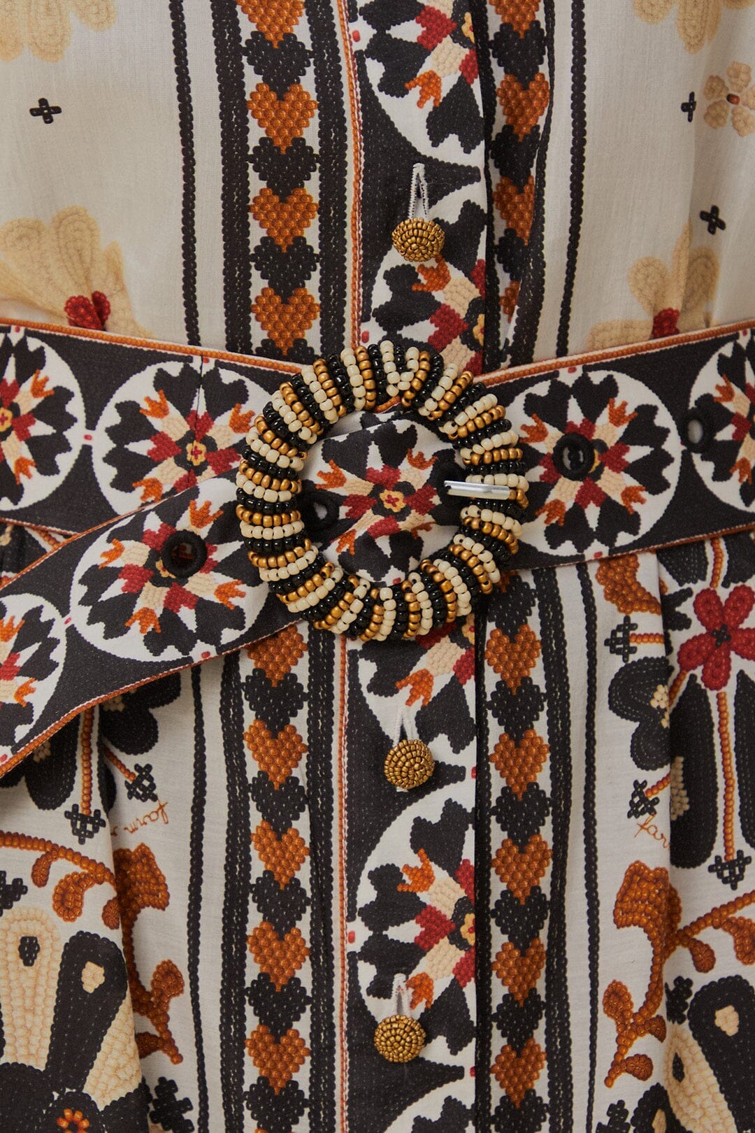 Flower Fan Tapestry Off-White Mini Dress - Image 7