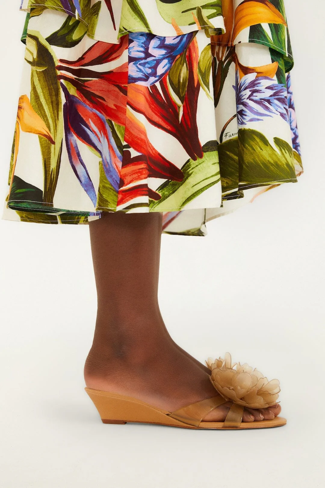 Orange Jelly Flower Wedge Sandal - Image 5