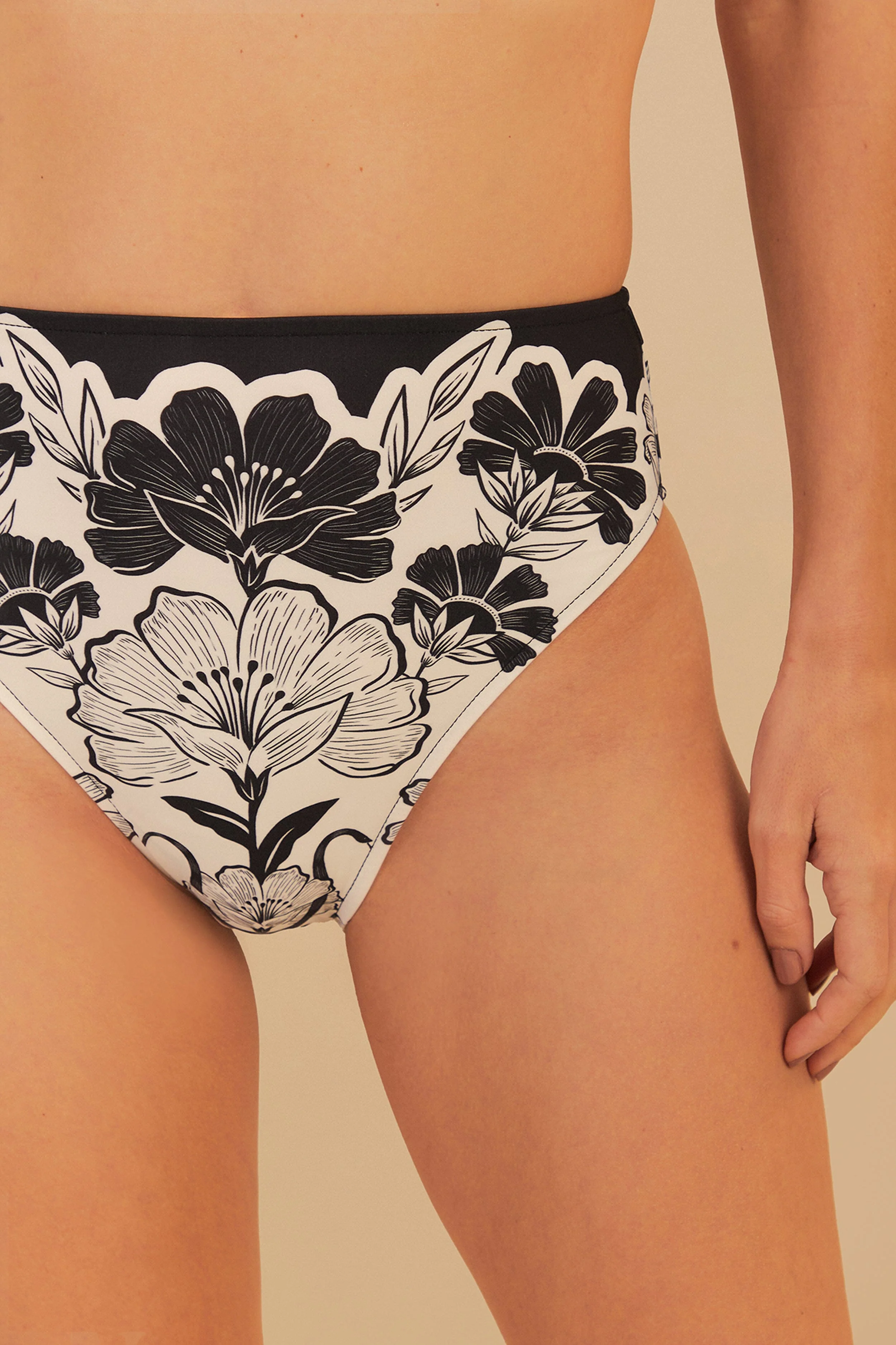 FLOWER LEOPARDS HIGH WAIST FULL BIKINI BOTTOM - Image 2