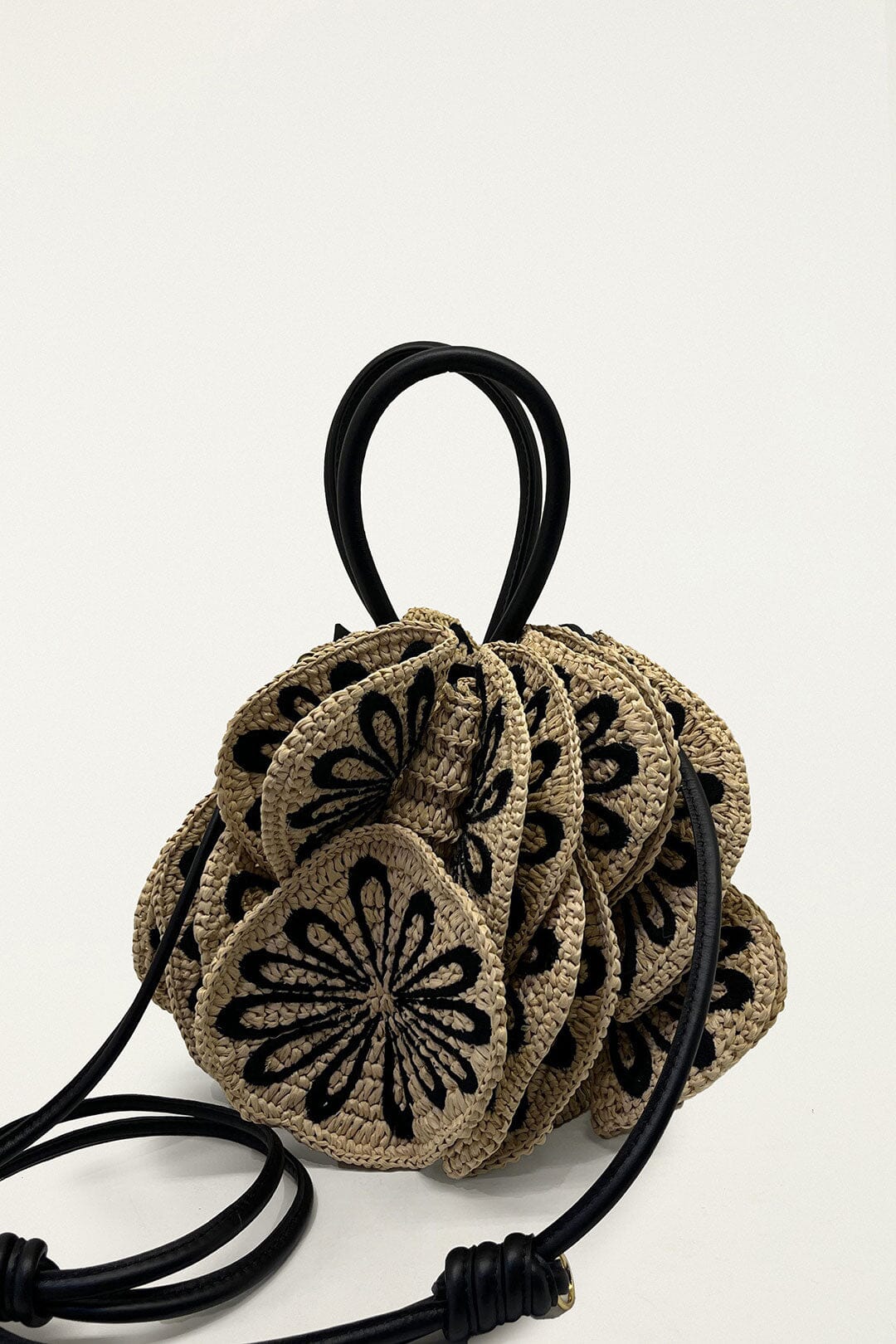 Bicolor Raffia Flower Bag - Image 2