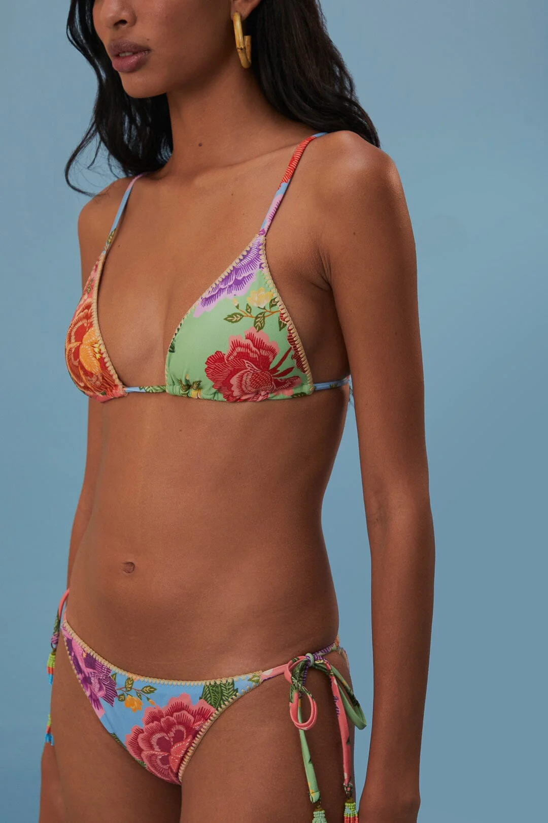 Flower Scarves Side Tie Bikini Bottom - Image 4